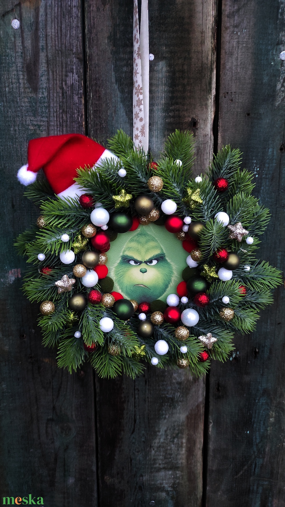 Grincs kopogtató LED világítással - karácsony - karácsonyi lakásdekoráció - karácsonyi ajtódíszek - Meska.hu Grincs kopogtató LED világítással - karácsony - karácsonyi lakásdekoráció - karácsonyi ajtódíszek - Meska.hu