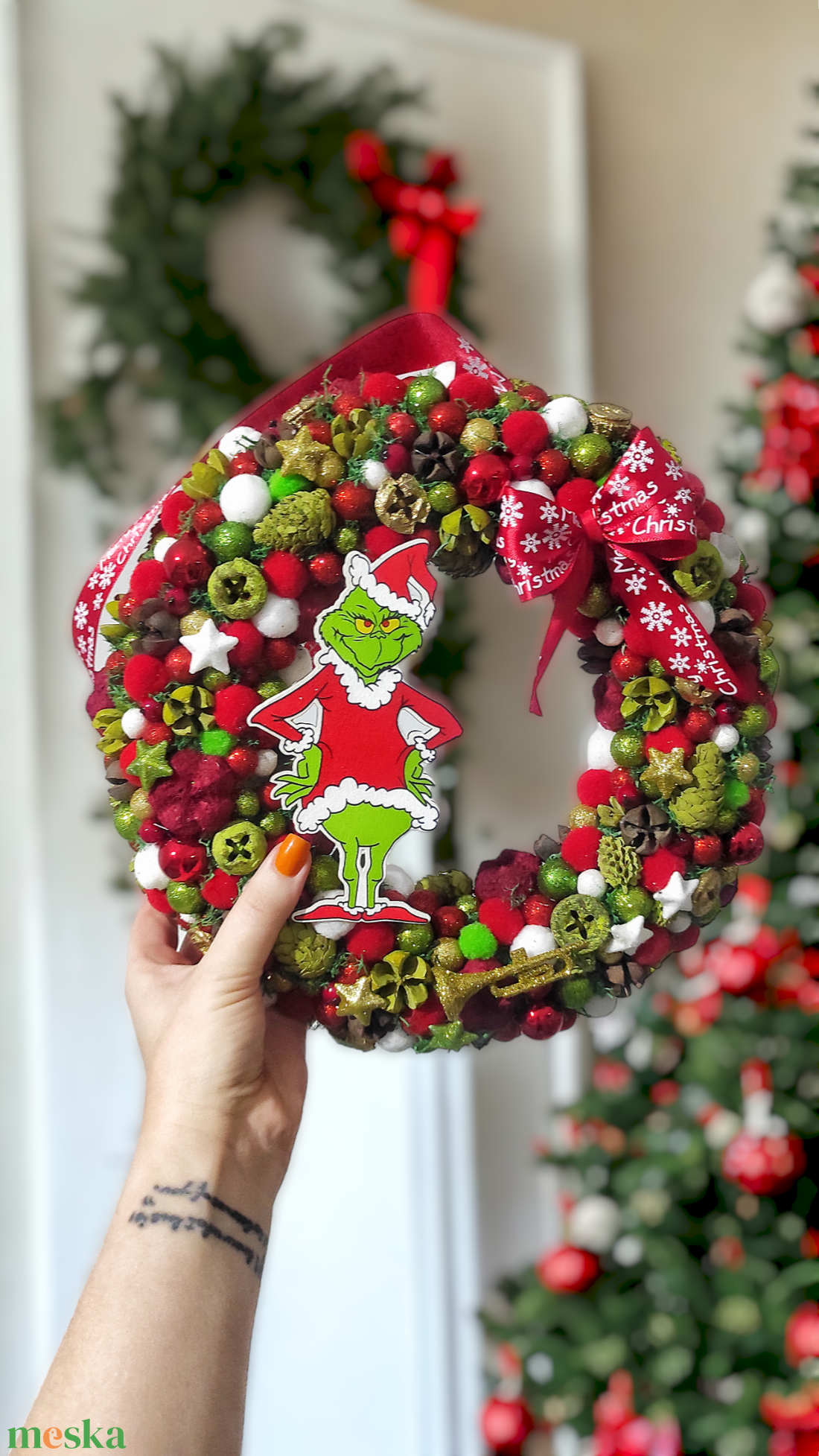 Grincs kopogtató - karácsony - adventi díszek - adventi ajtódísz - Meska.hu Grincs kopogtató - karácsony - adventi díszek - adventi ajtódísz - Meska.hu
