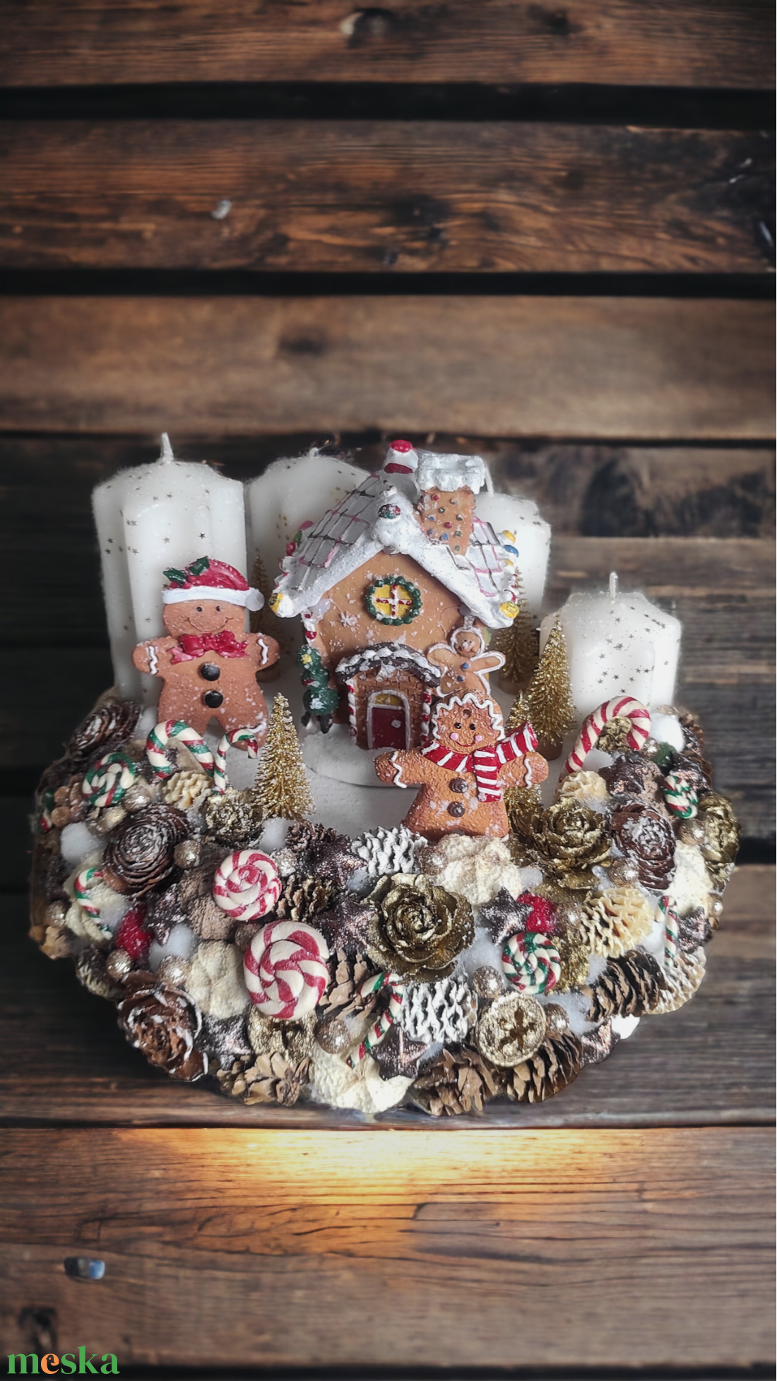 Zenélő, nagyméretű mézis adventi koszorú LED világítással - karácsony - adventi díszek - adventi gyertyadíszek és koszorúdíszek - Meska.hu Zenélő, nagyméretű mézis adventi koszorú LED világítással - karácsony - adventi díszek - adventi gyertyadíszek és koszorúdíszek - Meska.hu