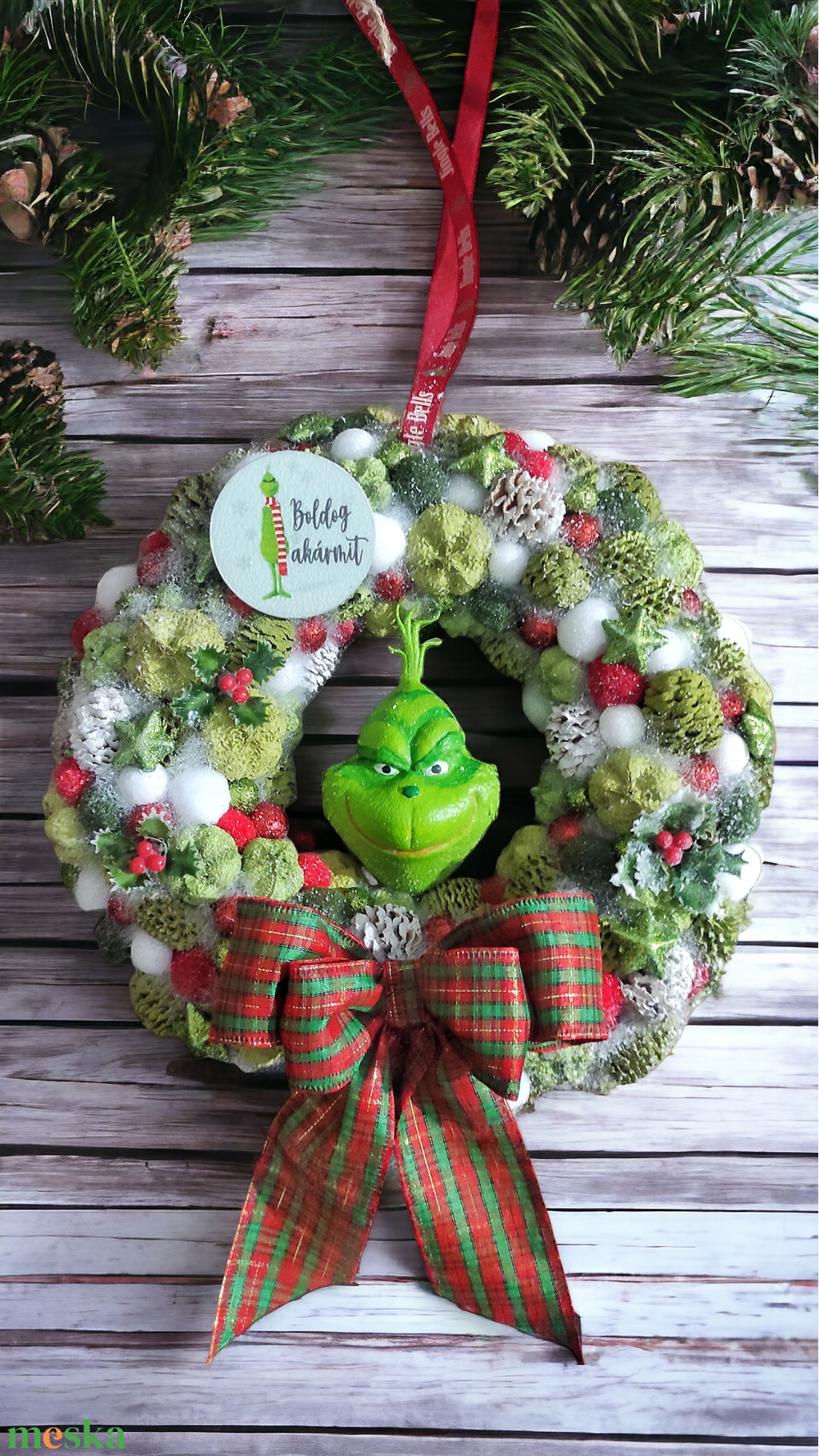 Grincs kopogtató - karácsony - adventi díszek - adventi ajtódísz - Meska.hu Grincs kopogtató - karácsony - adventi díszek - adventi ajtódísz - Meska.hu
