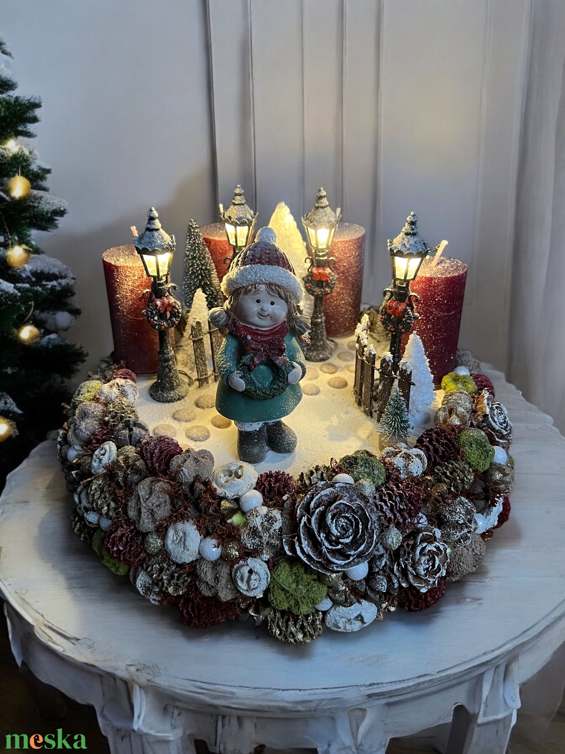 Adventi koszorú LED világítással (Kislány a parkban) - karácsony - adventi díszek - adventi koszorú - Meska.hu Adventi koszorú LED világítással (Kislány a parkban) - karácsony - adventi díszek - adventi koszorú - Meska.hu