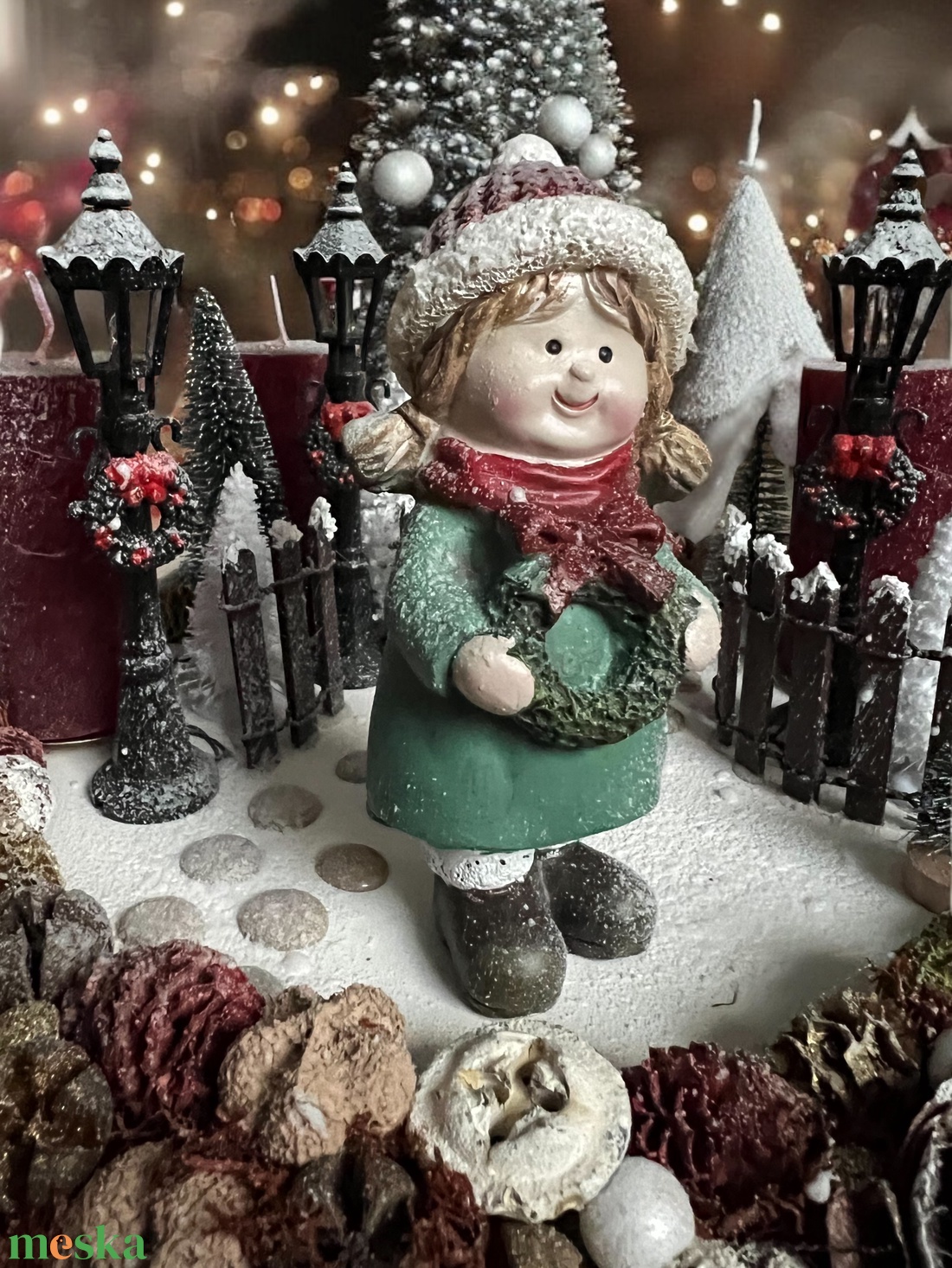 Adventi koszorú LED világítással (Kislány a parkban) - karácsony - adventi díszek - adventi koszorú - Meska.hu Adventi koszorú LED világítással (Kislány a parkban) - karácsony - adventi díszek - adventi koszorú - Meska.hu