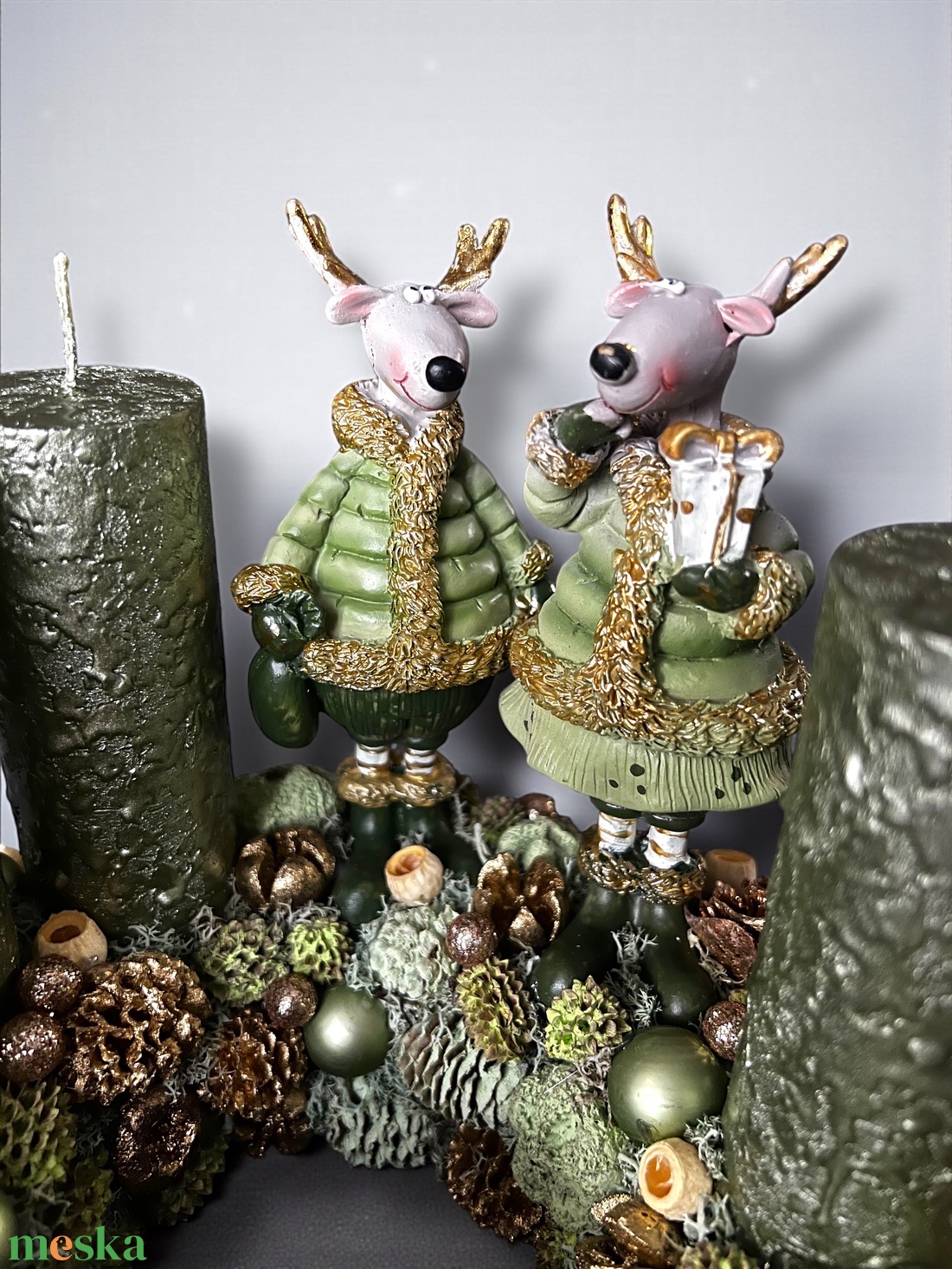Különleges színvilágú adventi koszorú szarvasokkal - karácsony - adventi díszek - adventi gyertyadíszek és koszorúdíszek - Meska.hu Különleges színvilágú adventi koszorú szarvasokkal - karácsony - adventi díszek - adventi gyertyadíszek és koszorúdíszek - Meska.hu