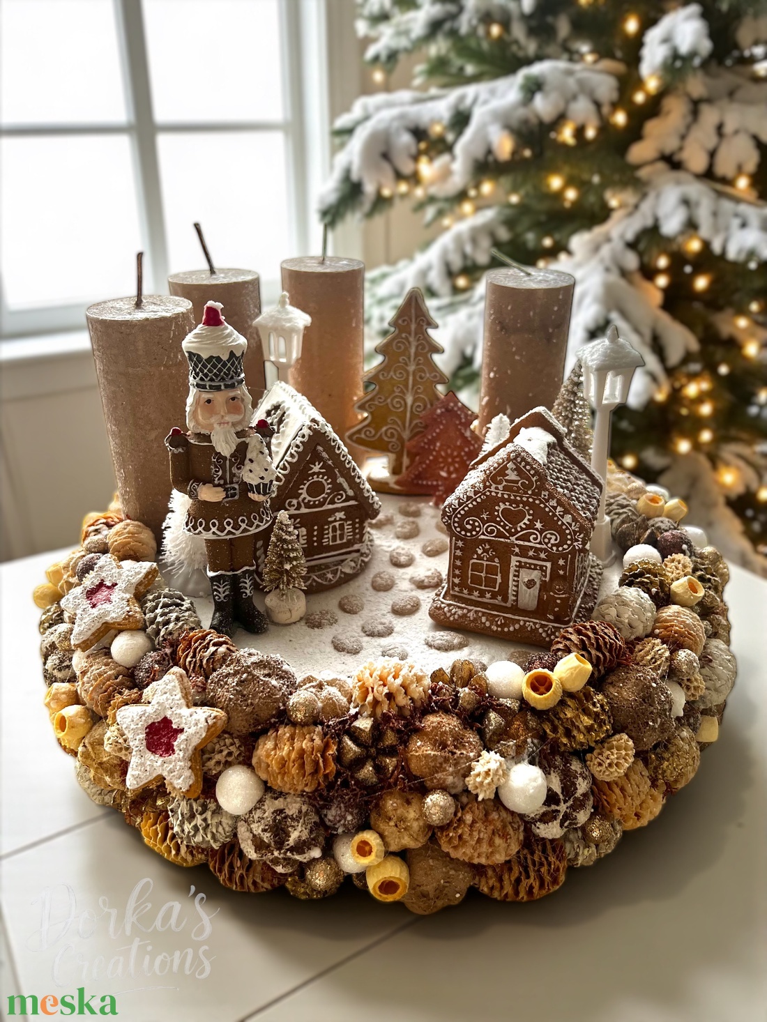 Mézeskalácsfalva adventi koszorú - karácsony - adventi díszek - adventi gyertyadíszek és koszorúdíszek - Meska.hu Mézeskalácsfalva adventi koszorú - karácsony - adventi díszek - adventi gyertyadíszek és koszorúdíszek - Meska.hu