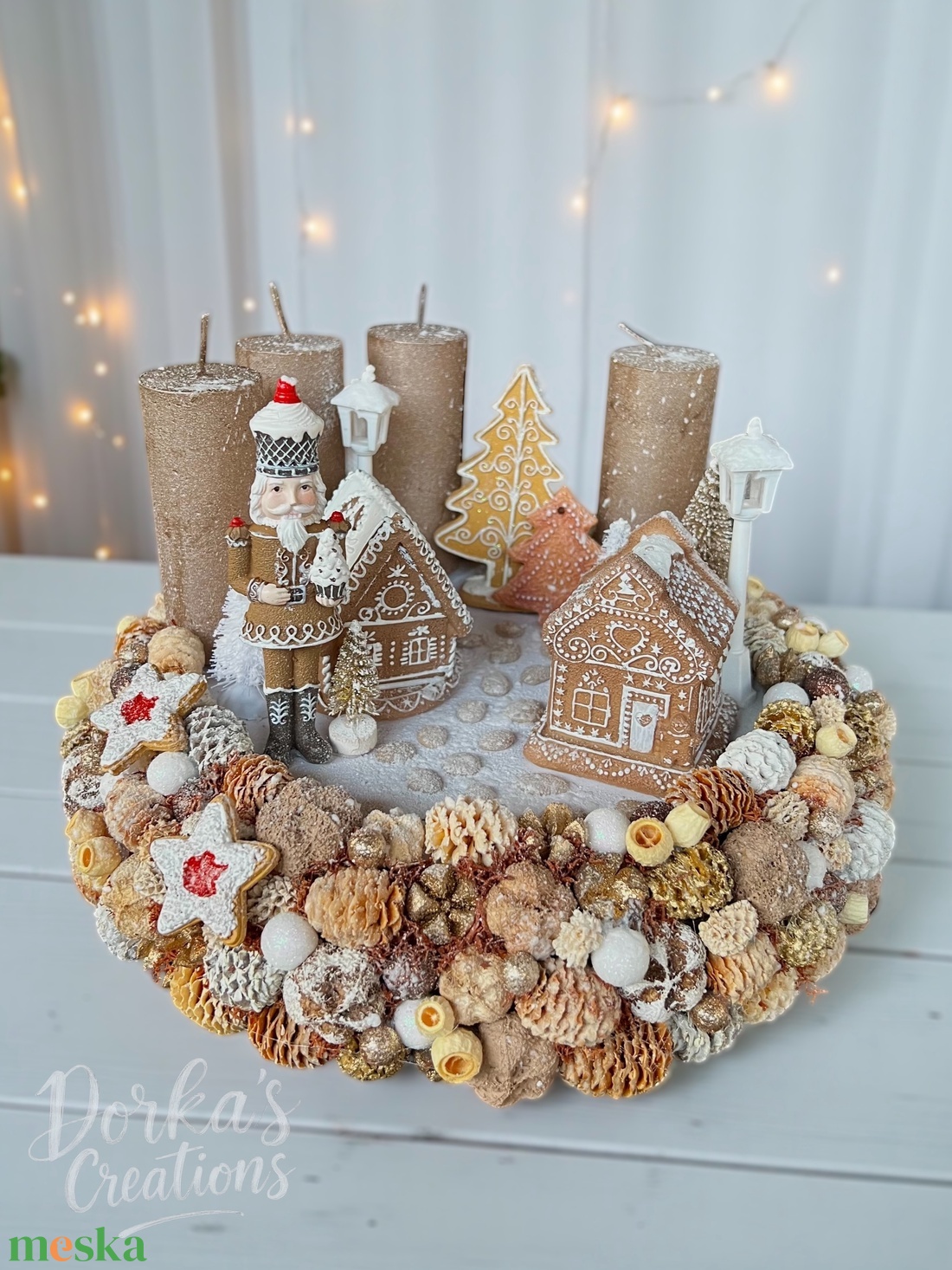 Mézeskalácsfalva adventi koszorú - karácsony - adventi díszek - adventi gyertyadíszek és koszorúdíszek - Meska.hu Mézeskalácsfalva adventi koszorú - karácsony - adventi díszek - adventi gyertyadíszek és koszorúdíszek - Meska.hu