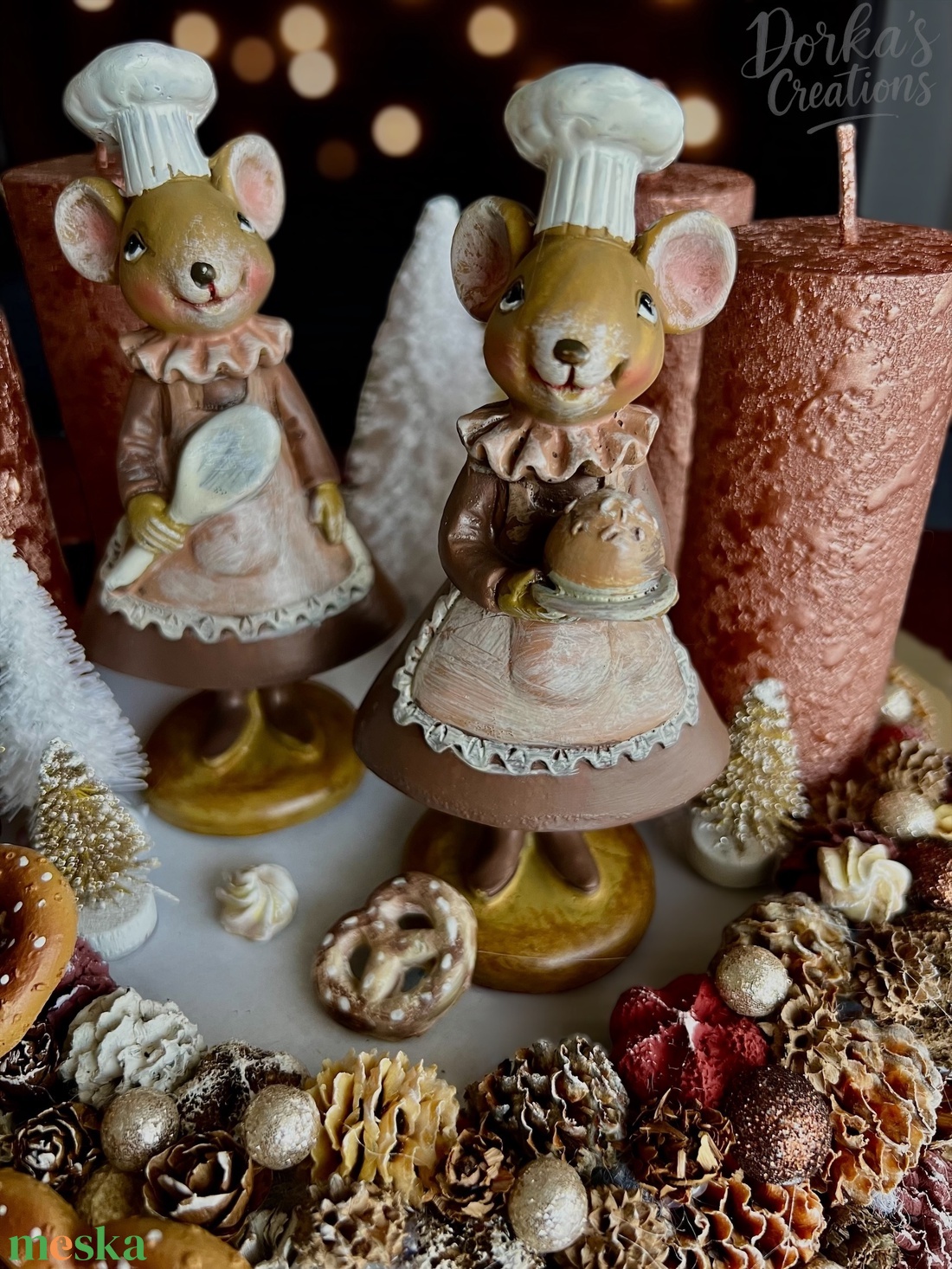 Cukrászlányok műhelyében adventi asztaldísz - karácsony - adventi díszek - adventi gyertyadíszek és koszorúdíszek - Meska.hu