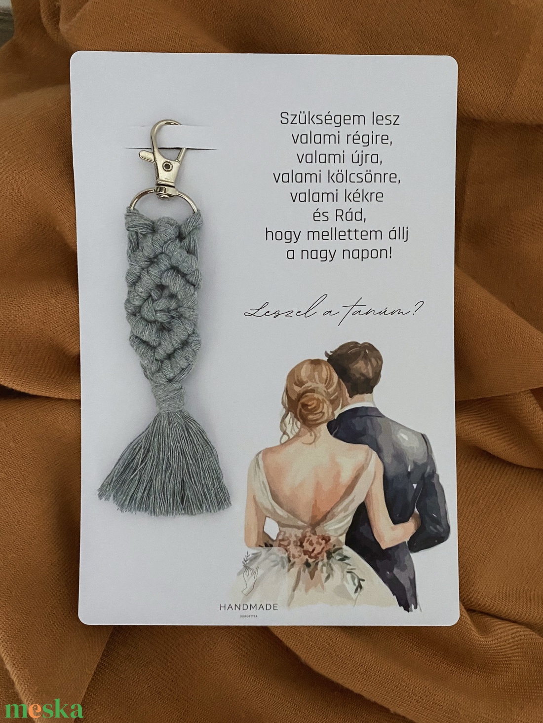 Tanú felkérő ajándék, makramé kulcstartó - esküvő - meghívó & kártya - tanú felkérő - Meska.hu