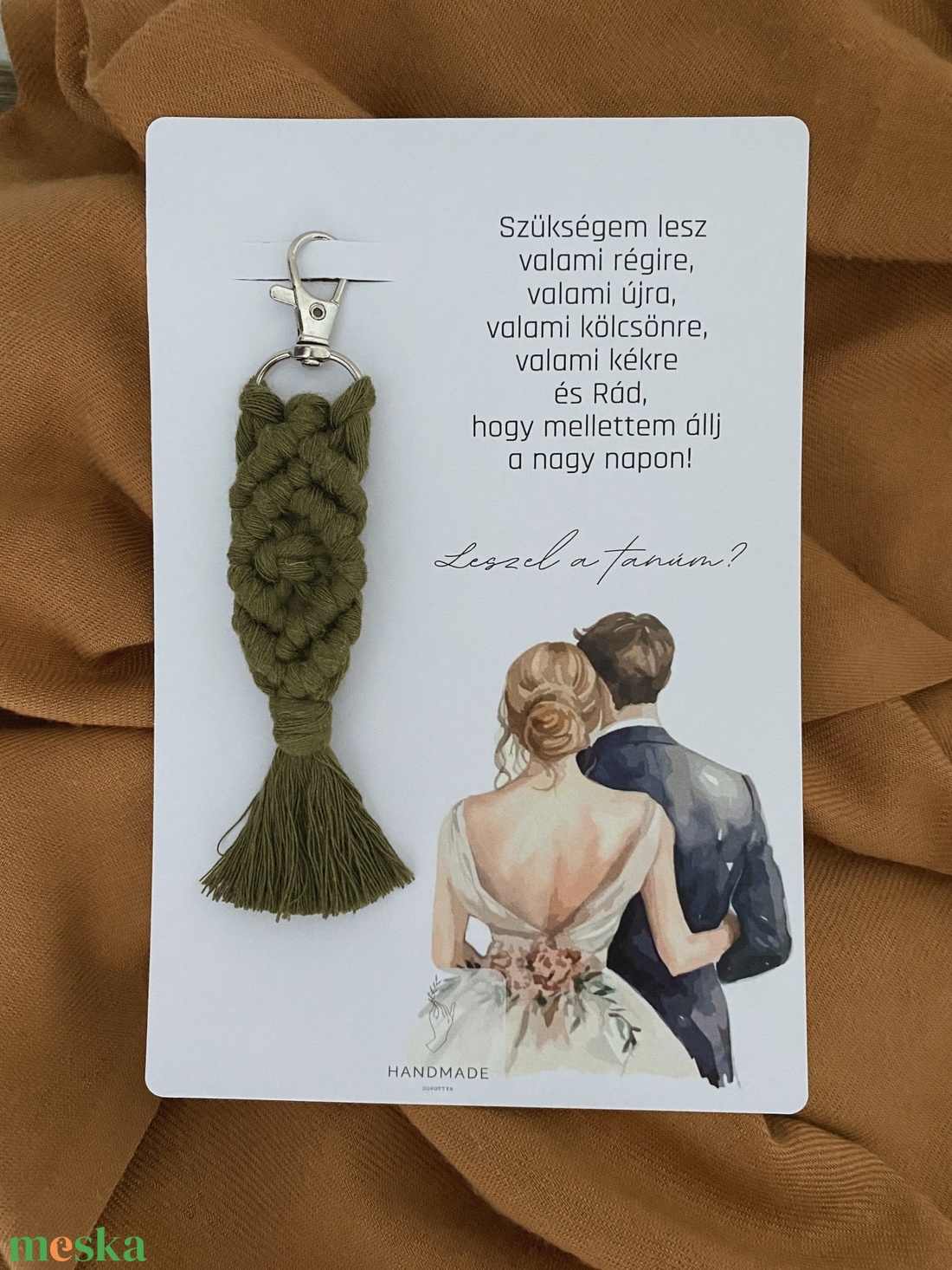 Tanú felkérő ajándék, makramé kulcstartó - esküvő - meghívó & kártya - tanú felkérő - Meska.hu