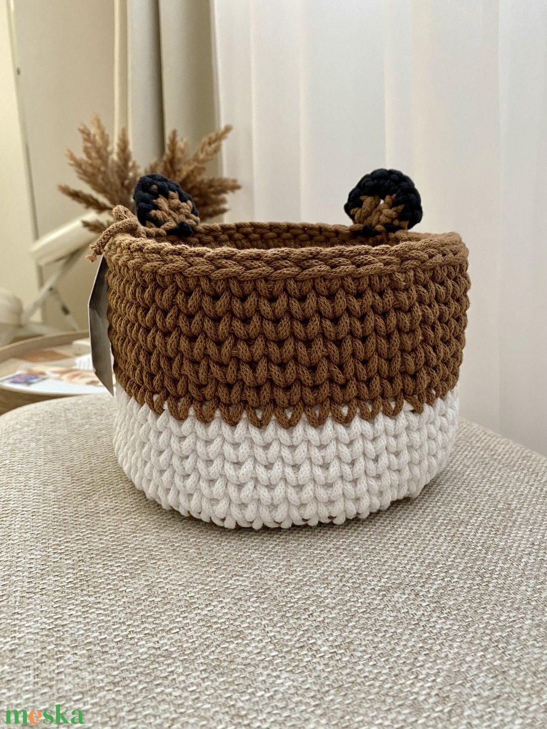 Őzike horgolt kosár - otthon & életmód - tárolás & rendszerezés - tárolókosár - Meska.hu