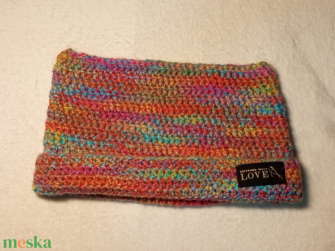 Horgolt szivárvány macska füles sapka - ruha & divat - sál, sapka, kendő - sapka - Meska.hu