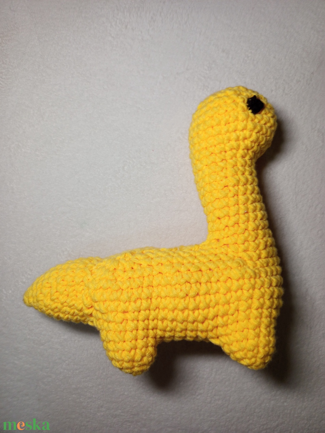 Horgolt nagy sárga dinó plüss  - játék & sport - plüssállat & játékfigura - plüss dínók - Meska.hu