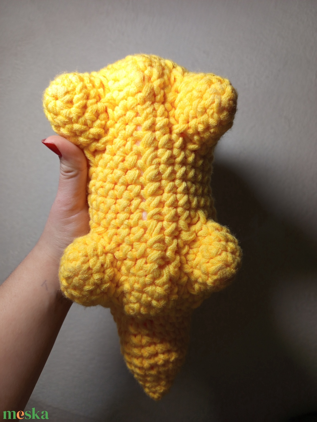 Horgolt nagy sárga dinó plüss  - játék & sport - plüssállat & játékfigura - plüss dínók - Meska.hu