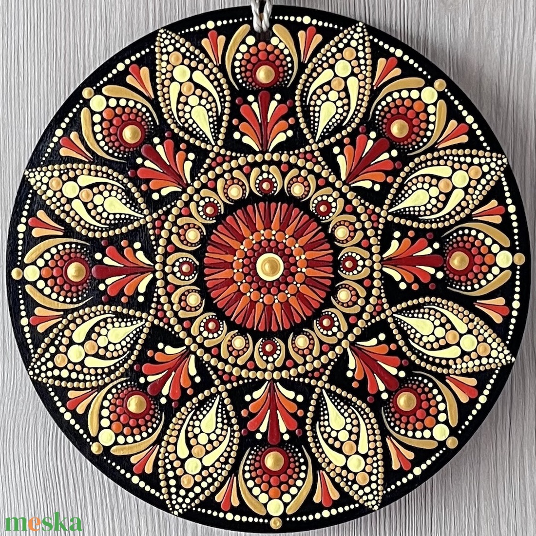 Ajtódísz - Tűzfény mandala - átmérő 20 cm - otthon & életmód - dekoráció - fali és függő dekoráció - falra akasztható dekor - Meska.hu Ajtódísz - Tűzfény mandala - átmérő 20 cm - otthon & életmód - dekoráció - fali és függő dekoráció - falra akasztható dekor - Meska.hu