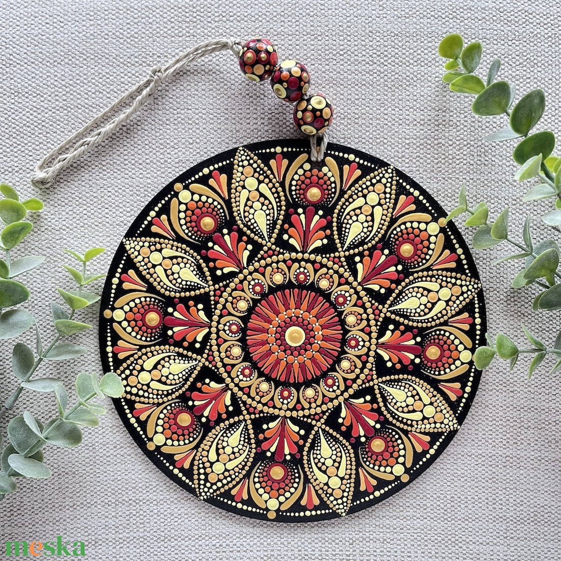 Ajtódísz - Tűzfény mandala - átmérő 20 cm - otthon & életmód - dekoráció - fali és függő dekoráció - falra akasztható dekor - Meska.hu Ajtódísz - Tűzfény mandala - átmérő 20 cm - otthon & életmód - dekoráció - fali és függő dekoráció - falra akasztható dekor - Meska.hu