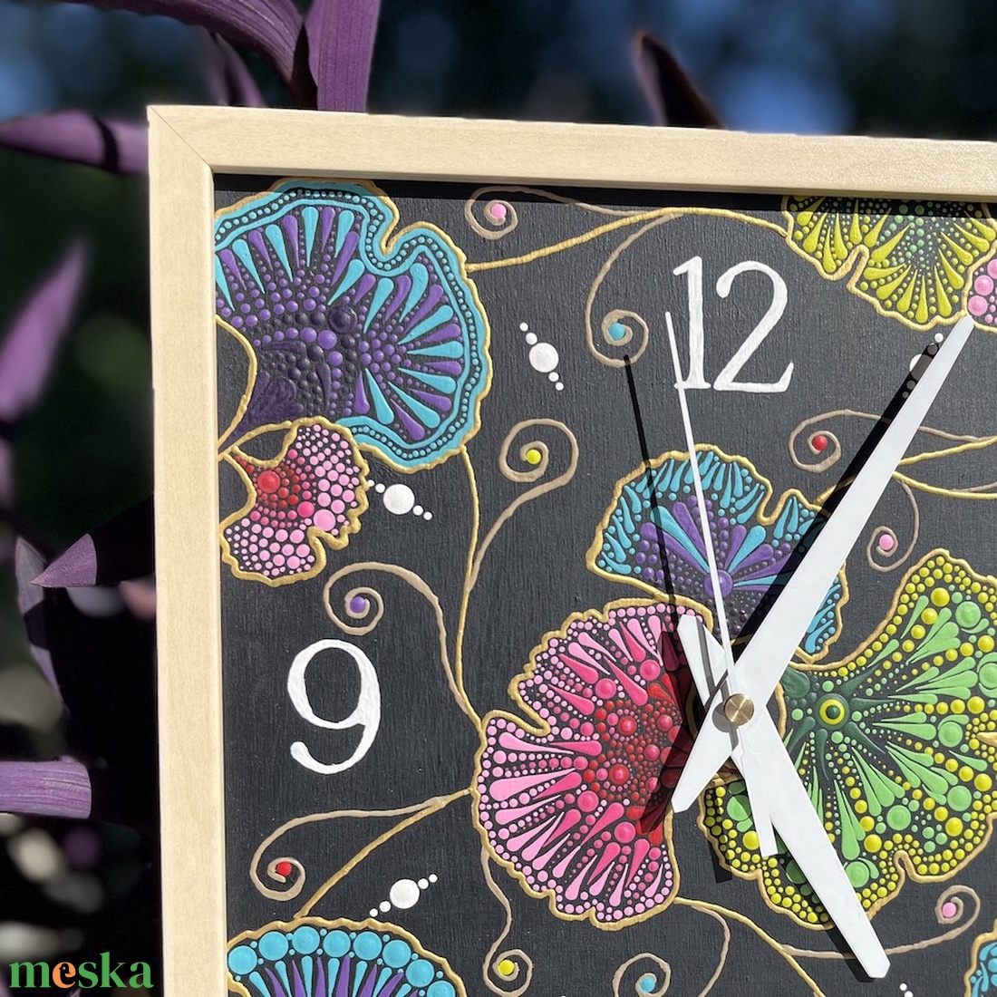 Falióra képkeretben, festett biloba levéllel - 25 x 25 cm - otthon & életmód - dekoráció - fali és függő dekoráció - falióra & óra - Meska.hu Falióra képkeretben, festett biloba levéllel - 25 x 25 cm - otthon & életmód - dekoráció - fali és függő dekoráció - falióra & óra - Meska.hu
