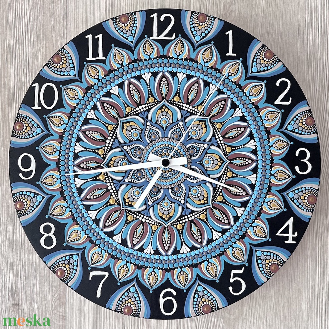 Mandala falióra, kék-barna színekkel, átmérő 35 cm - otthon & életmód - dekoráció - fali és függő dekoráció - falióra & óra - Meska.hu Mandala falióra, kék-barna színekkel, átmérő 35 cm - otthon & életmód - dekoráció - fali és függő dekoráció - falióra & óra - Meska.hu