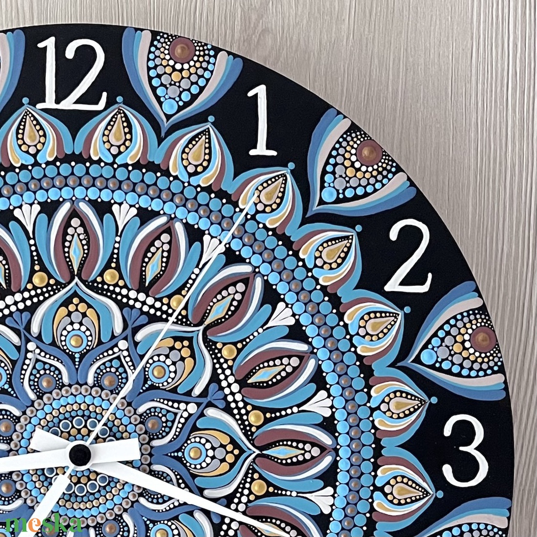 Mandala falióra, kék-barna színekkel, átmérő 35 cm - otthon & életmód - dekoráció - fali és függő dekoráció - falióra & óra - Meska.hu Mandala falióra, kék-barna színekkel, átmérő 35 cm - otthon & életmód - dekoráció - fali és függő dekoráció - falióra & óra - Meska.hu