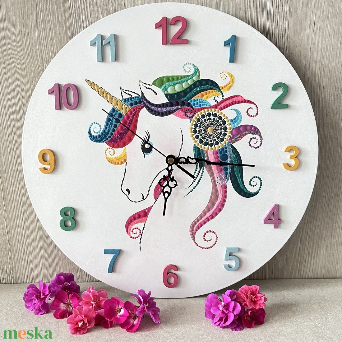 Unikornis festett falióra, átmérő 35 cm - otthon & életmód - dekoráció - fali és függő dekoráció - falióra & óra - Meska.hu Unikornis festett falióra, átmérő 35 cm - otthon & életmód - dekoráció - fali és függő dekoráció - falióra & óra - Meska.hu