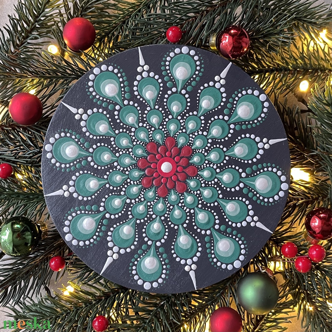 Karácsonyi hűtőmágnes mandala mintával - 15cm - otthon & életmód - dekoráció - spiritualitás - mandala - Meska.hu Karácsonyi hűtőmágnes mandala mintával - 15cm - otthon & életmód - dekoráció - spiritualitás - mandala - Meska.hu