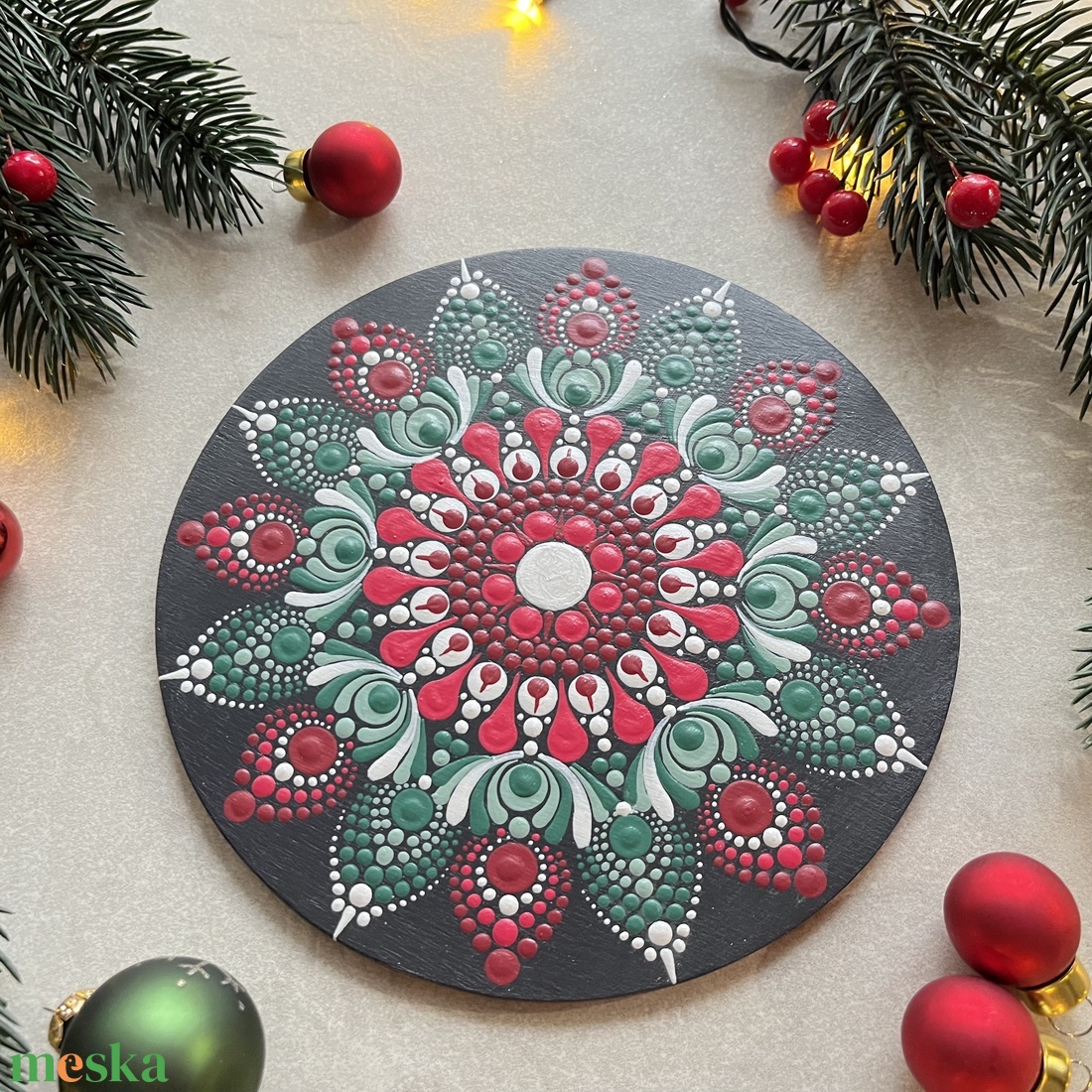 Karácsonyi hűtőmágnes mandala mintával - 15cm - otthon & életmód - dekoráció - spiritualitás - mandala - Meska.hu Karácsonyi hűtőmágnes mandala mintával - 15cm - otthon & életmód - dekoráció - spiritualitás - mandala - Meska.hu