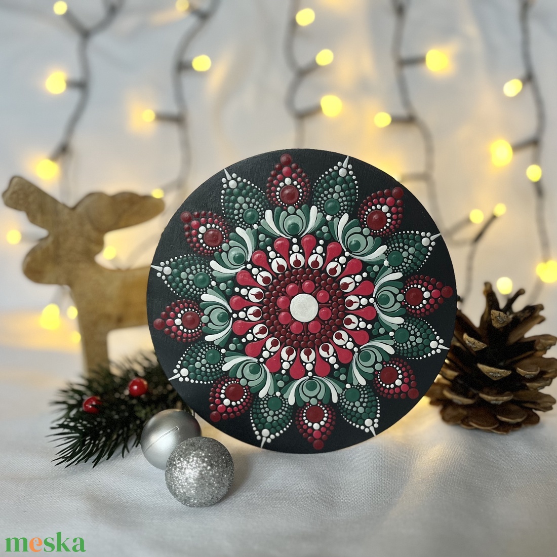 Karácsonyi hűtőmágnes mandala mintával - 15cm - otthon & életmód - dekoráció - spiritualitás - mandala - Meska.hu Karácsonyi hűtőmágnes mandala mintával - 15cm - otthon & életmód - dekoráció - spiritualitás - mandala - Meska.hu