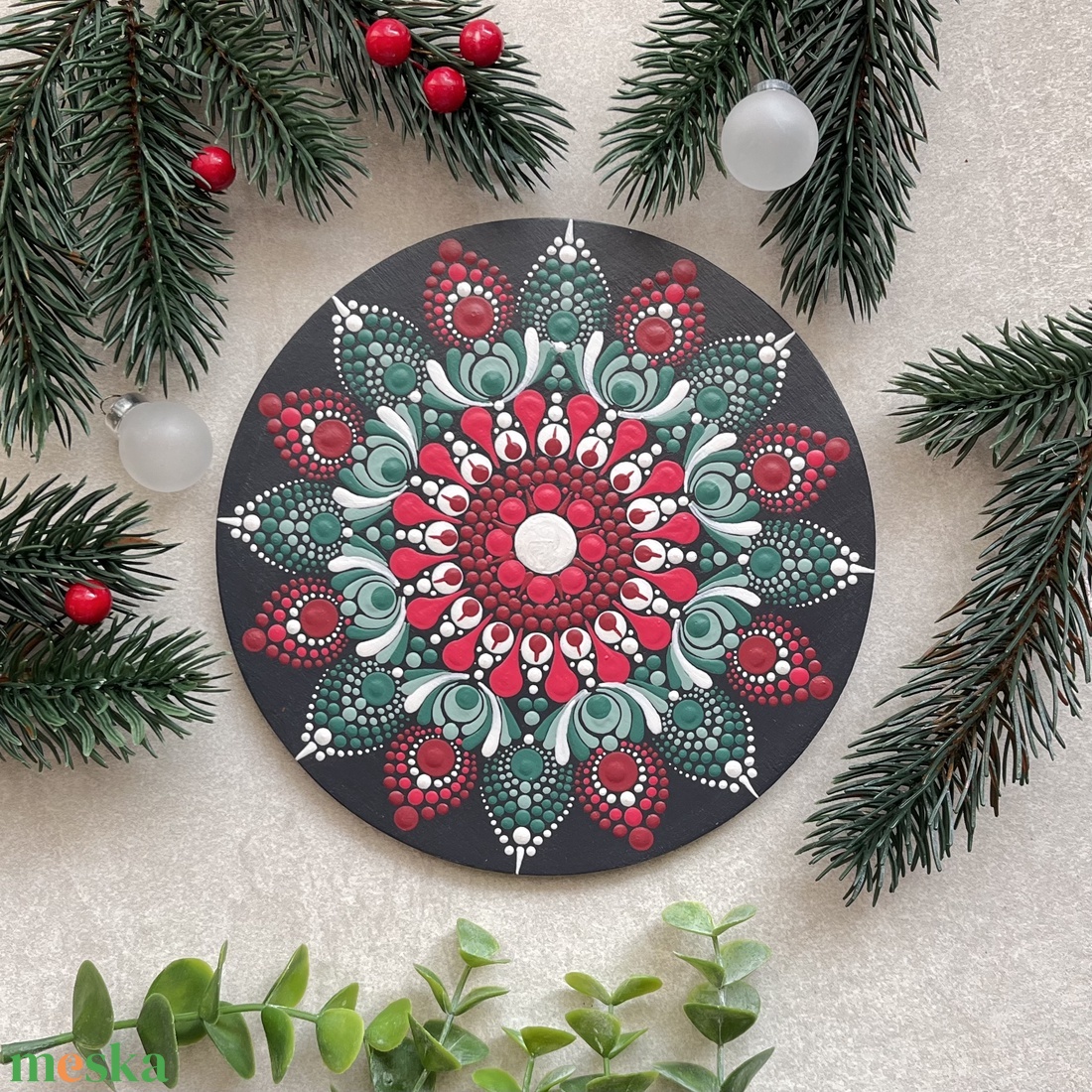Karácsonyi hűtőmágnes mandala mintával - 15cm - otthon & életmód - dekoráció - spiritualitás - mandala - Meska.hu Karácsonyi hűtőmágnes mandala mintával - 15cm - otthon & életmód - dekoráció - spiritualitás - mandala - Meska.hu