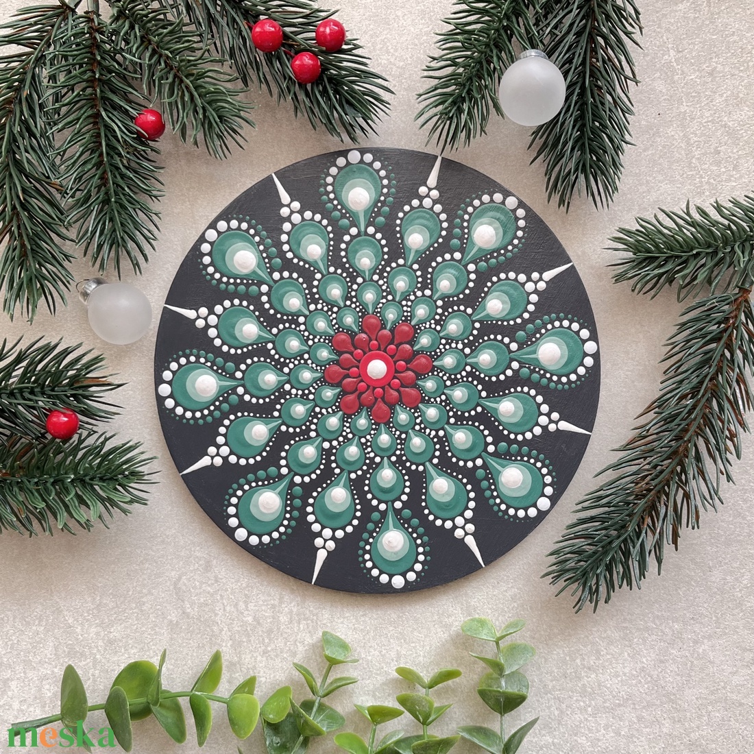 Karácsonyi hűtőmágnes mandala mintával - 15cm - otthon & életmód - dekoráció - spiritualitás - mandala - Meska.hu Karácsonyi hűtőmágnes mandala mintával - 15cm - otthon & életmód - dekoráció - spiritualitás - mandala - Meska.hu