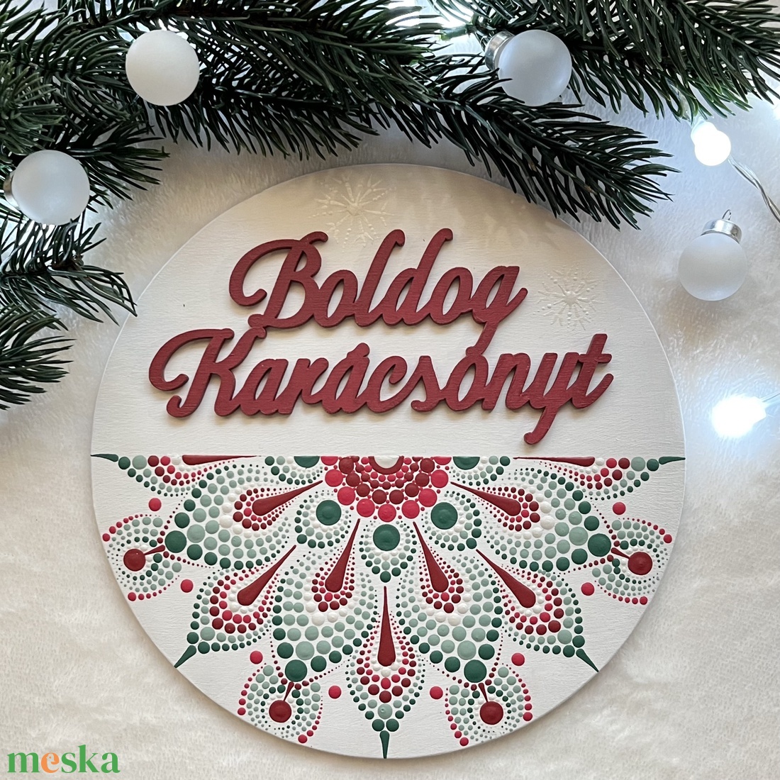 Boldog Karácsonyt hűtőmágnes mandala mintával - 18cm - otthon & életmód - dekoráció - spiritualitás - mandala - Meska.hu Boldog Karácsonyt hűtőmágnes mandala mintával - 18cm - otthon & életmód - dekoráció - spiritualitás - mandala - Meska.hu