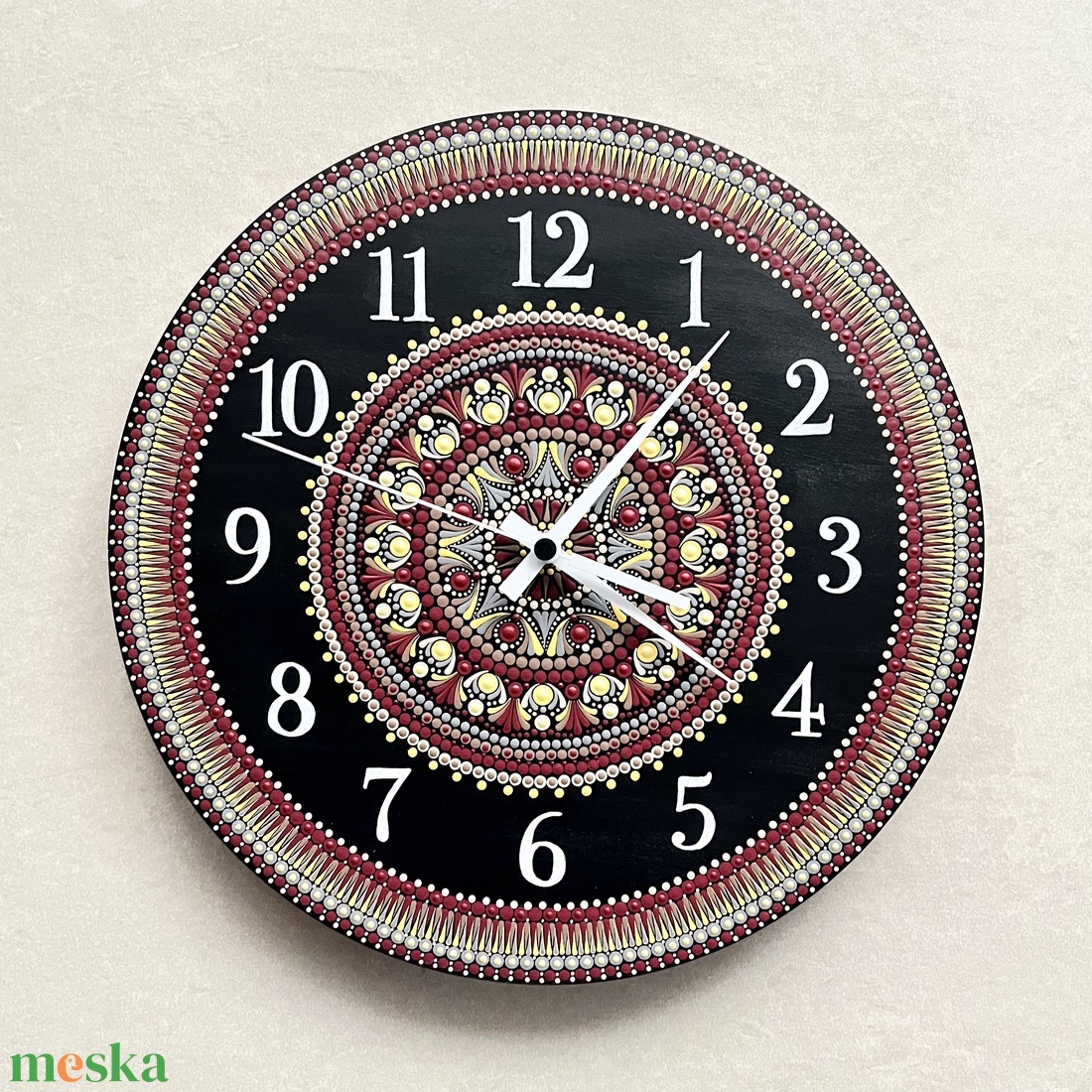 Mandala falióra, bordó, sárga és bézs színekkel, átmérő 35 cm - otthon & életmód - dekoráció - fali és függő dekoráció - falióra & óra - Meska.hu Mandala falióra, bordó, sárga és bézs színekkel, átmérő 35 cm - otthon & életmód - dekoráció - fali és függő dekoráció - falióra & óra - Meska.hu