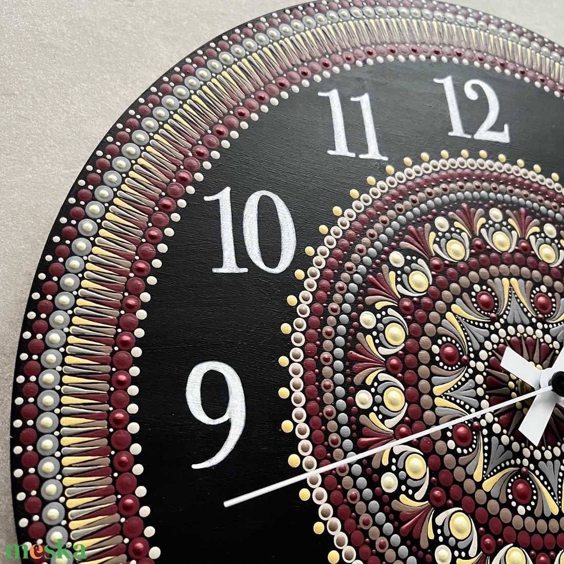 Mandala falióra, bordó, sárga és bézs színekkel, átmérő 35 cm - otthon & életmód - dekoráció - fali és függő dekoráció - falióra & óra - Meska.hu Mandala falióra, bordó, sárga és bézs színekkel, átmérő 35 cm - otthon & életmód - dekoráció - fali és függő dekoráció - falióra & óra - Meska.hu
