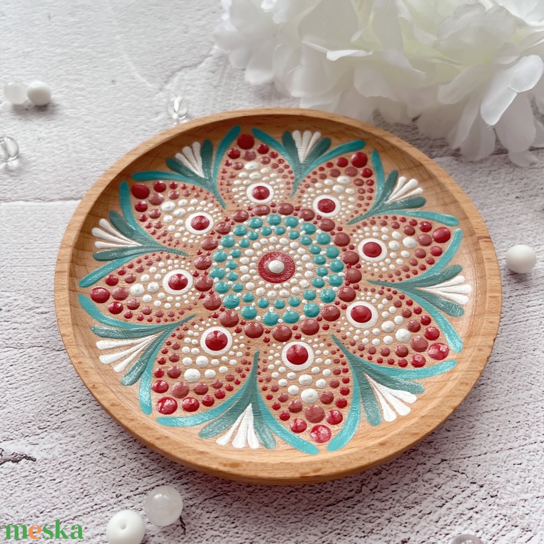Vörös és türkiz ékszertartó fatálka / fatálca, kerek - ékszer - ékszerszett - Meska.hu Vörös és türkiz ékszertartó fatálka / fatálca, kerek - ékszer - ékszerszett - Meska.hu