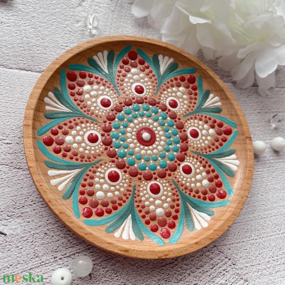 Vörös és türkiz ékszertartó fatálka / fatálca, kerek - ékszer - ékszerszett - Meska.hu Vörös és türkiz ékszertartó fatálka / fatálca, kerek - ékszer - ékszerszett - Meska.hu