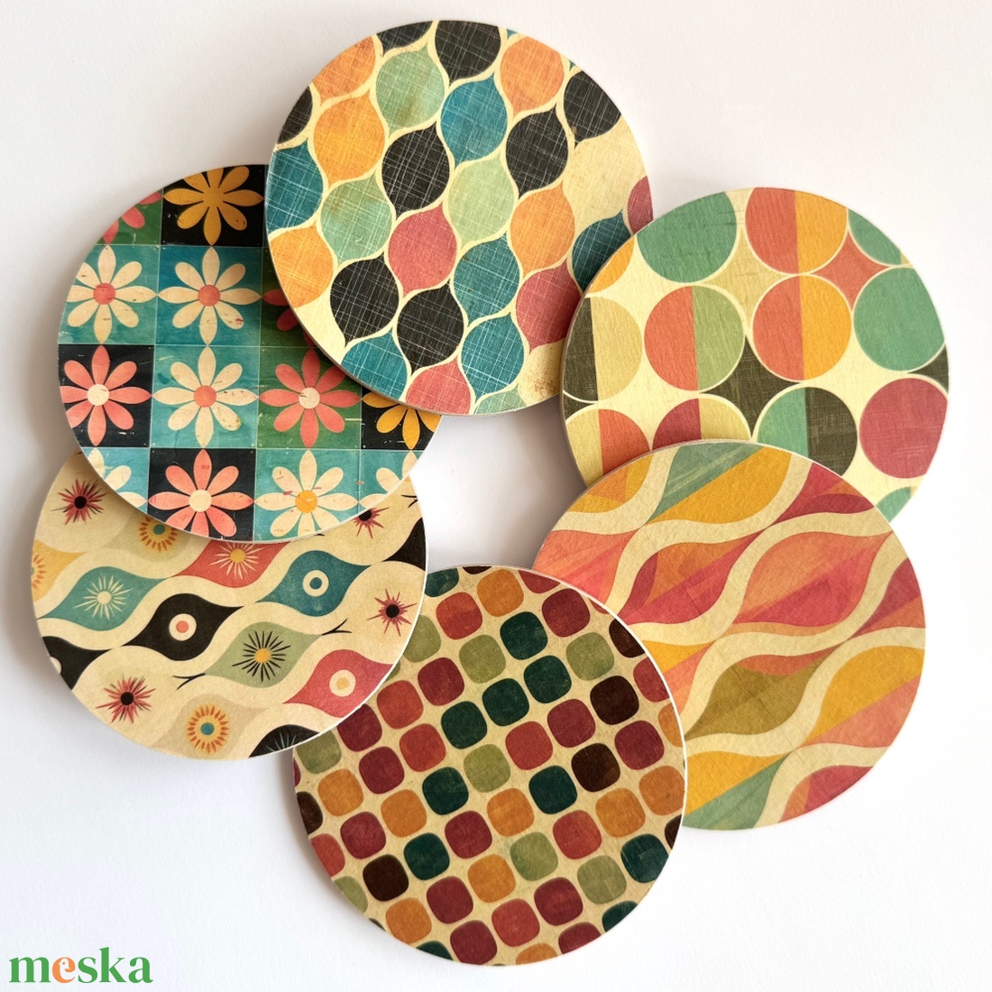 Fa poháralátét retro mintákkal többféle design - otthon & életmód - konyhafelszerelés, tálalás - tálalás - tányér- és poháralátét - Meska.hu Fa poháralátét retro mintákkal többféle design - otthon & életmód - konyhafelszerelés, tálalás - tálalás - tányér- és poháralátét - Meska.hu