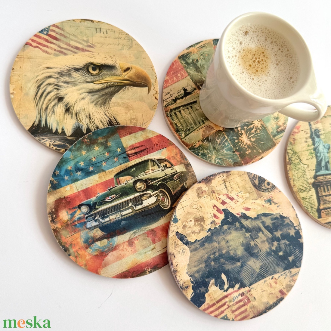 Fa poháralátét USA mintákkal többféle design - otthon & életmód - konyhafelszerelés, tálalás - tálalás - tányér- és poháralátét - Meska.hu Fa poháralátét USA mintákkal többféle design - otthon & életmód - konyhafelszerelés, tálalás - tálalás - tányér- és poháralátét - Meska.hu