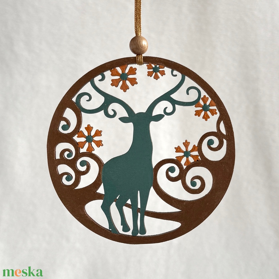 DIY  Szarvas és hópelyhek fa karácsonyfadísz / 2 db (VIDEÓVAL) - diy (csináld magad) - egységcsomag - Meska.hu