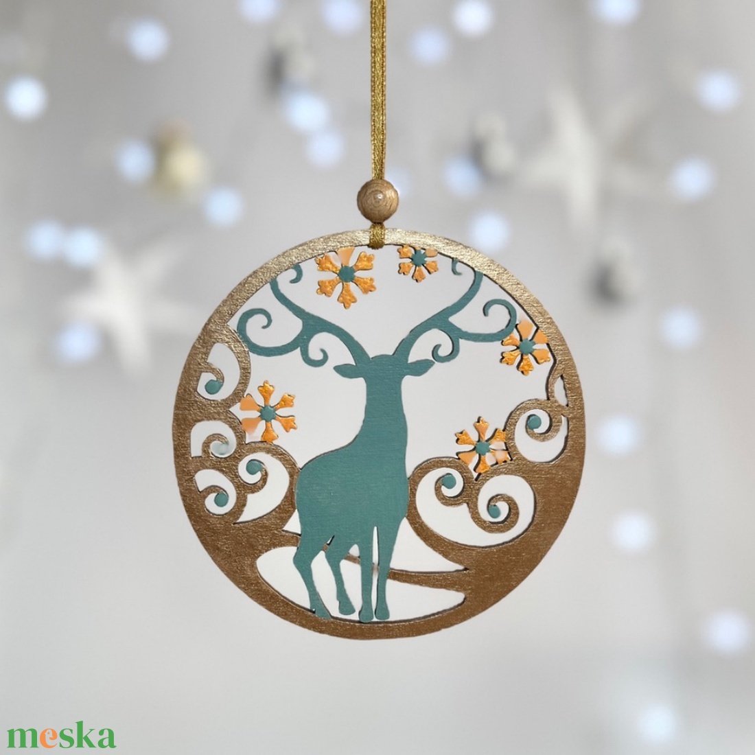 DIY  Szarvas és hópelyhek fa karácsonyfadísz / 2 db (VIDEÓVAL) - diy (csináld magad) - egységcsomag - Meska.hu