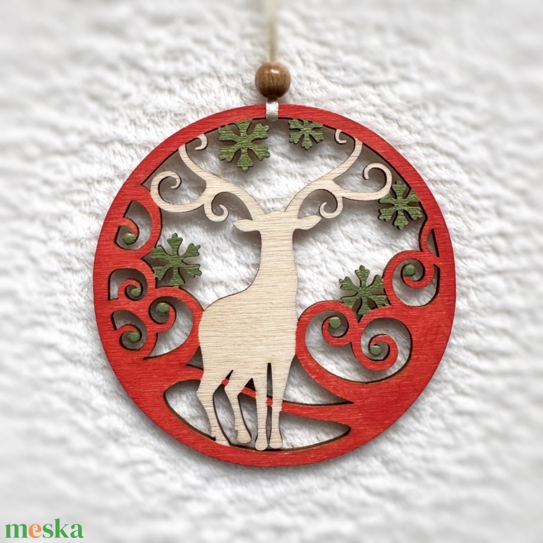 DIY  Ünnepi szarvas fa karácsonyfadísz / 2 db (VIDEÓVAL) - diy (csináld magad) - egységcsomag - Meska.hu