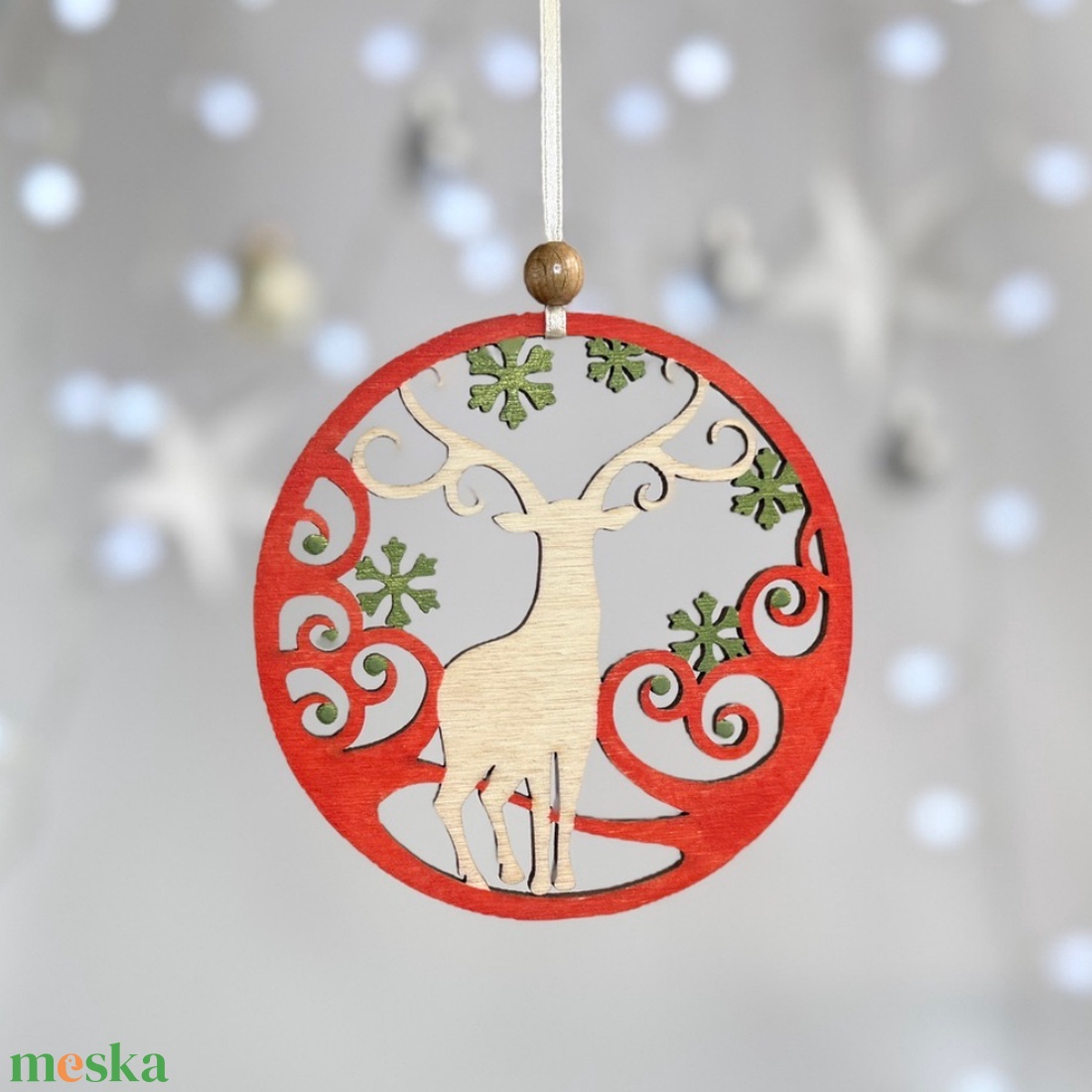 DIY  Ünnepi szarvas fa karácsonyfadísz / 2 db (VIDEÓVAL) - diy (csináld magad) - egységcsomag - Meska.hu