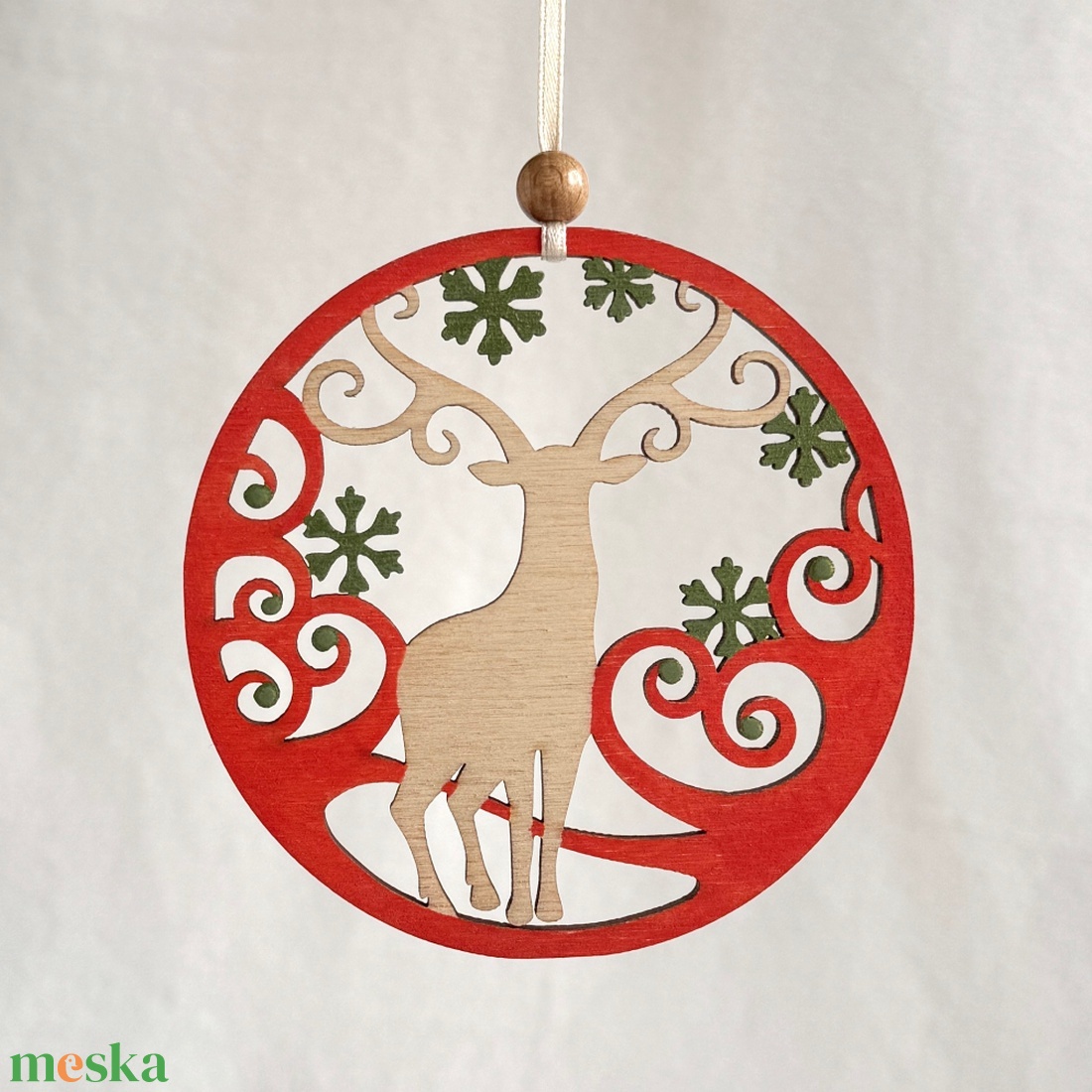 DIY  Ünnepi szarvas fa karácsonyfadísz / 2 db (VIDEÓVAL) - diy (csináld magad) - egységcsomag - Meska.hu