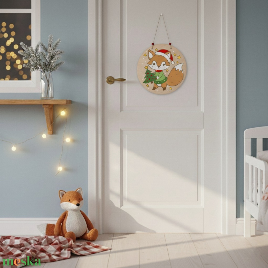 Kreatív öröm - Festhető róka ajtódísz alkotóbox  DIY szett gyerekeknek - diy (csináld magad) - egységcsomag - Meska.hu