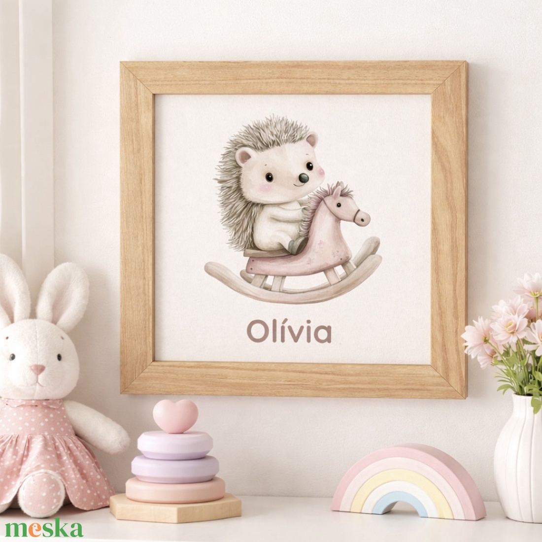 Sünis hintalovas falikép gyerekszobába � névre szóló babaszoba dekor - baba - mama - babaszoba dekoráció - babaszoba kép - Meska.hu