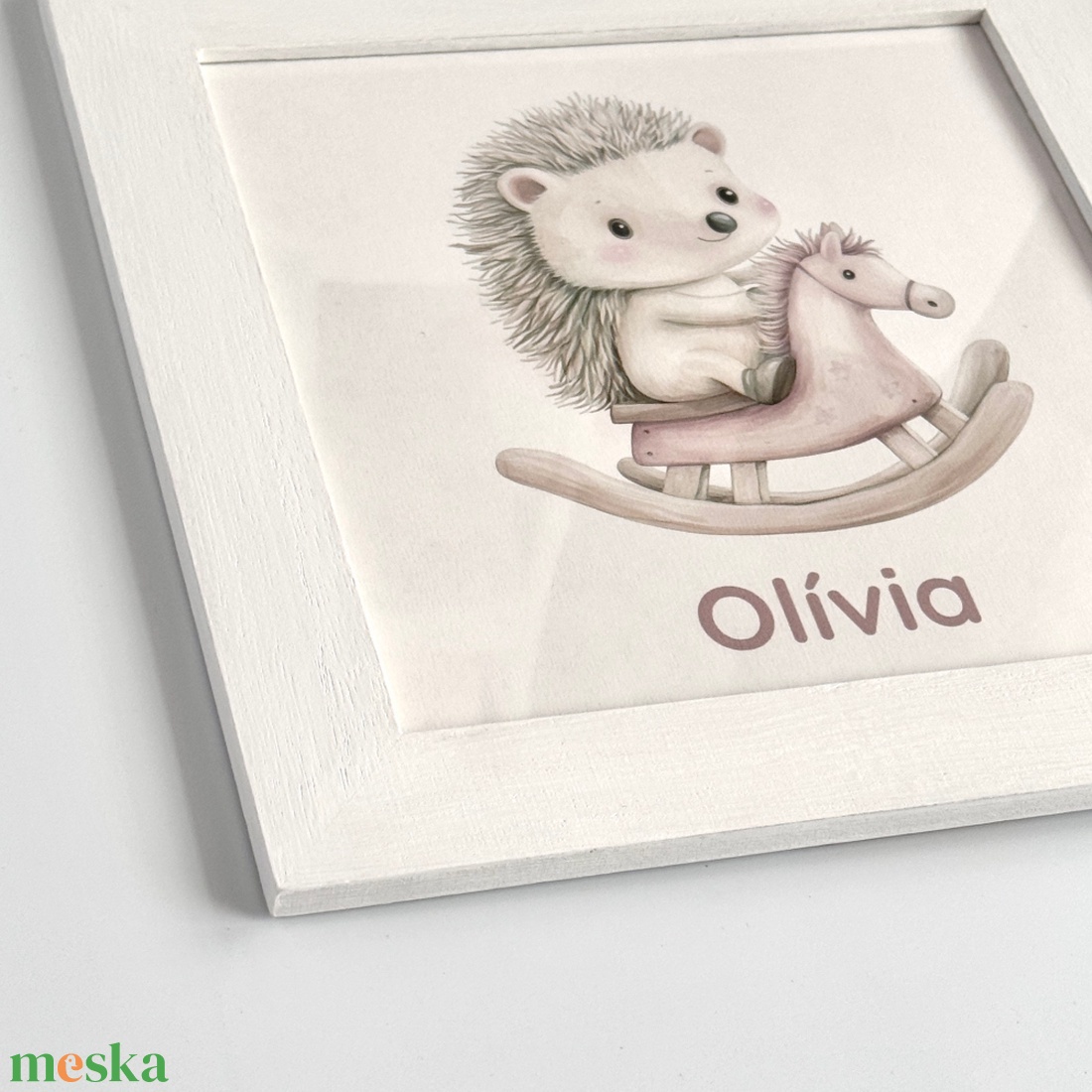 Süni hintalovon � névre szóló babaszoba falikép fehér keretben - baba - mama - babaszoba dekoráció - babaszoba kép - Meska.hu