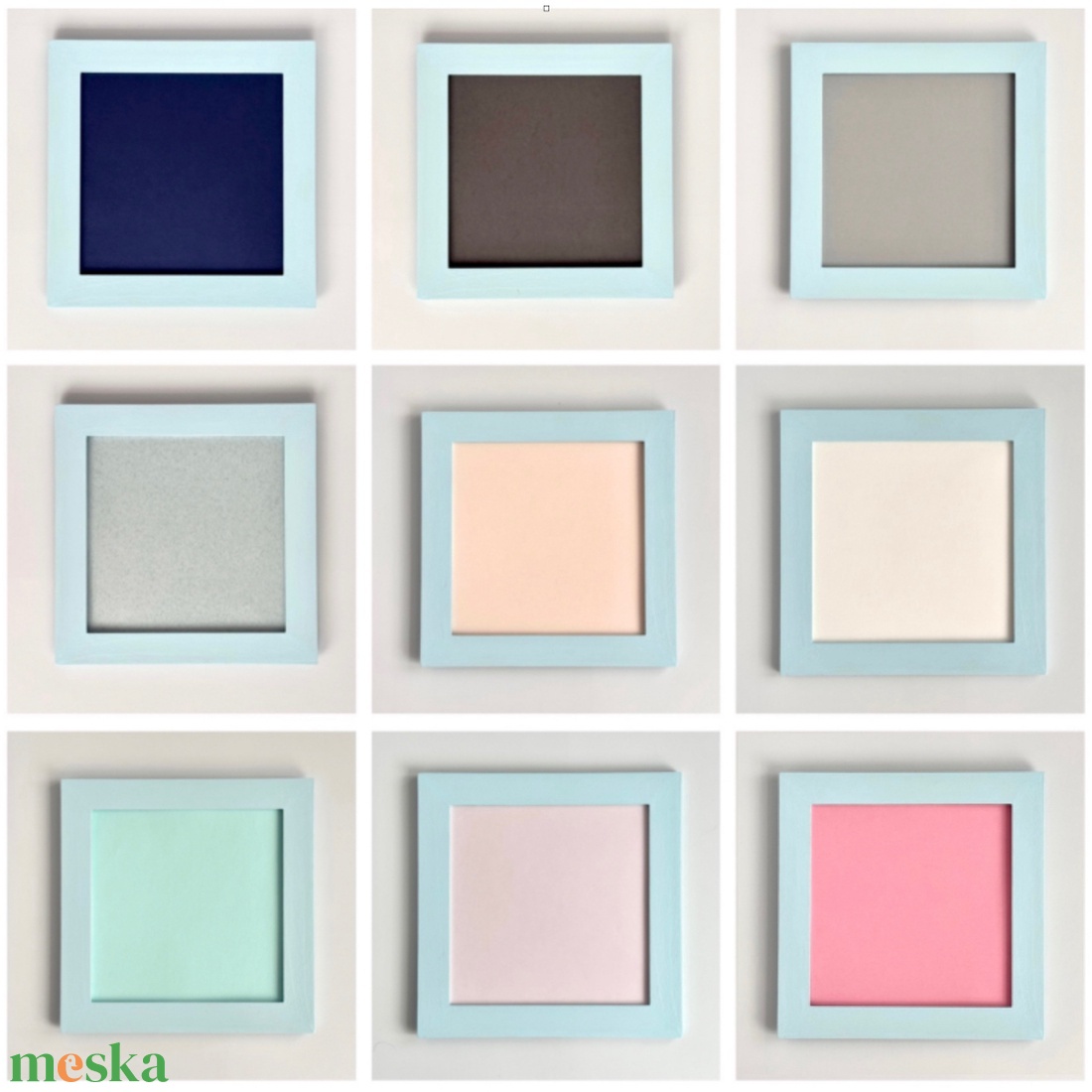 Babakék fa képkeret választható háttérrel � egyedi babaszoba dekoráció - otthon & életmód - dekoráció - kép & falikép - képkeret - Meska.hu