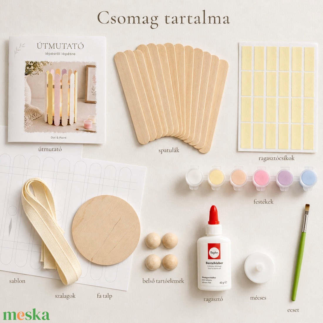 Pasztell lámpás készítő készlet gyerekeknek � alkotóbox LED mécsessel - diy (csináld magad) - egységcsomag - Meska.hu