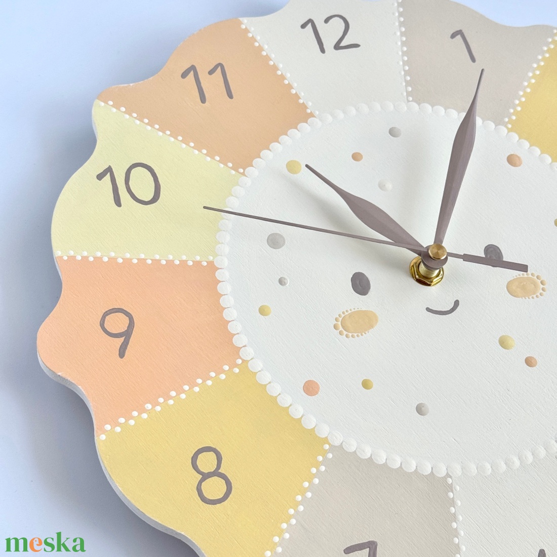 Mosolygó napocska gyerek falióra � 30 cm, csendes járás - otthon & életmód - dekoráció - fali és függő dekoráció - falióra & óra - Meska.hu
