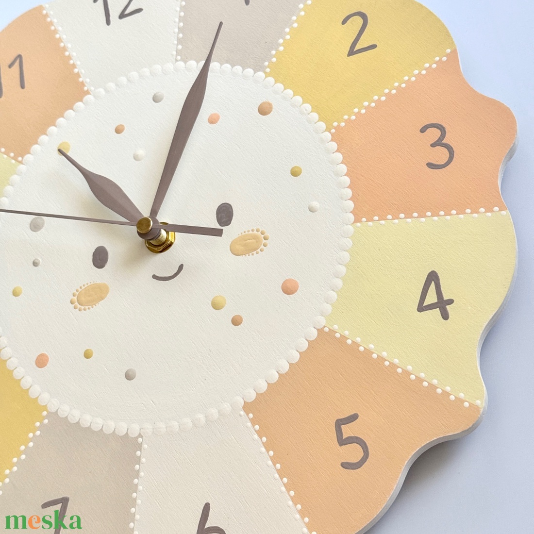 Mosolygó napocska gyerek falióra � 30 cm, csendes járás - otthon & életmód - dekoráció - fali és függő dekoráció - falióra & óra - Meska.hu