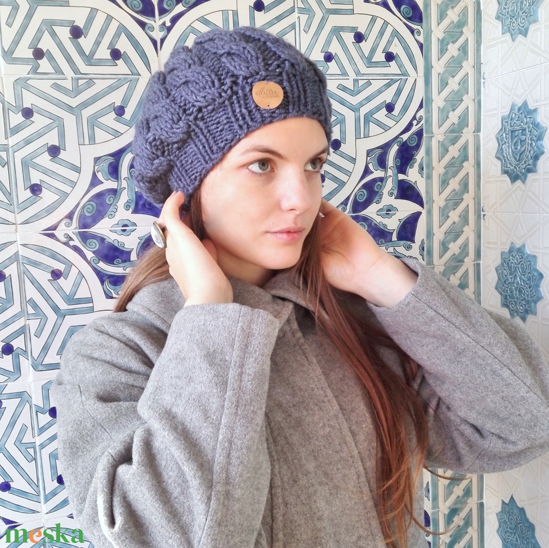 Dotta kötött sapka - csavart mintás meleg gyapjú sapka - nőies kézi kötésű sapi - ruha & divat - sál, sapka, kendő - sapka - Meska.hu
