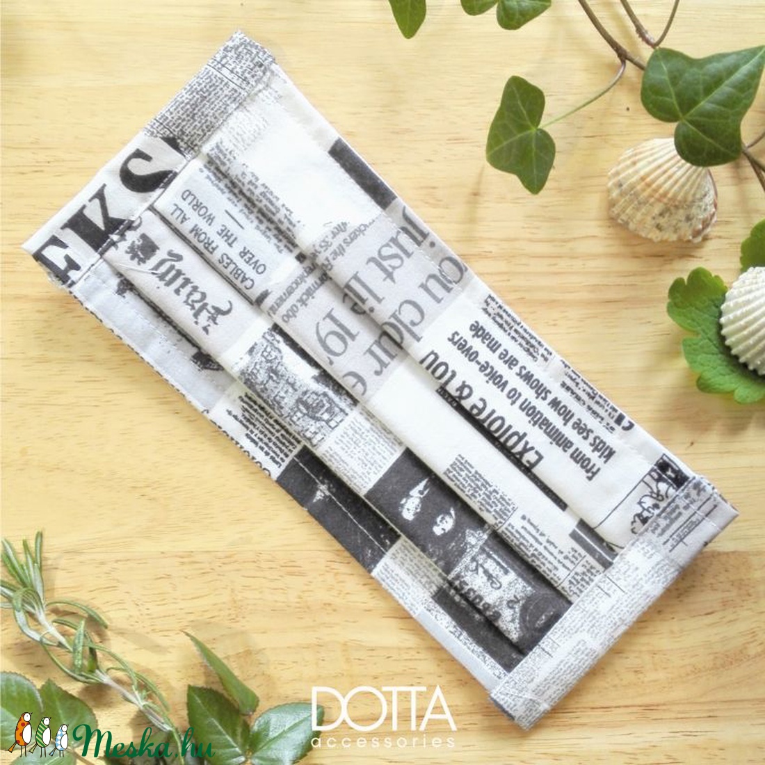 Newspaper maszk - 2 rétegű - újság mintás arcmaszk - 100% pamut  - ruha & divat - maszk, arcmaszk - férfi & uniszex - Meska.hu