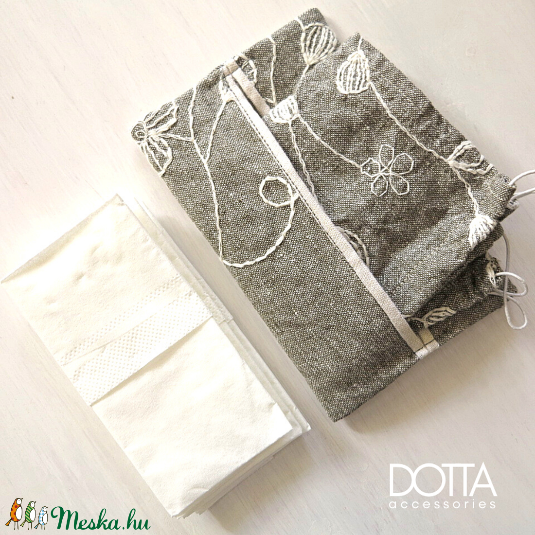Hímzett zsepi és maszk tartó - pzs tok - papír zsebkendő tároló - női - női - Meska.hu