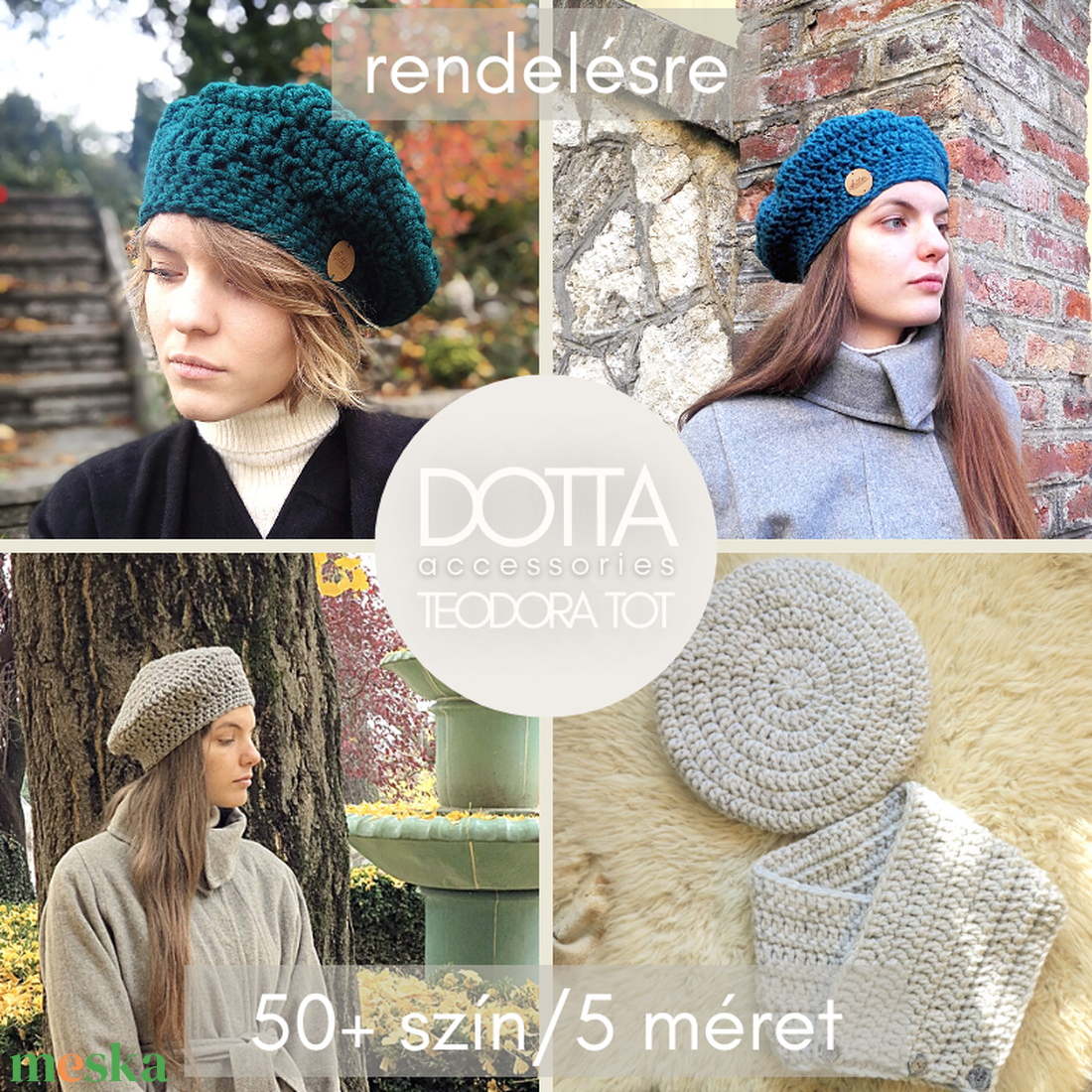 Horgolt svájci sapka több színben - horgolt női elegáns francia barett- vastag meleg téli gyapjús fonalból - ruha & divat - sál, sapka, kendő - sapka - Meska.hu
